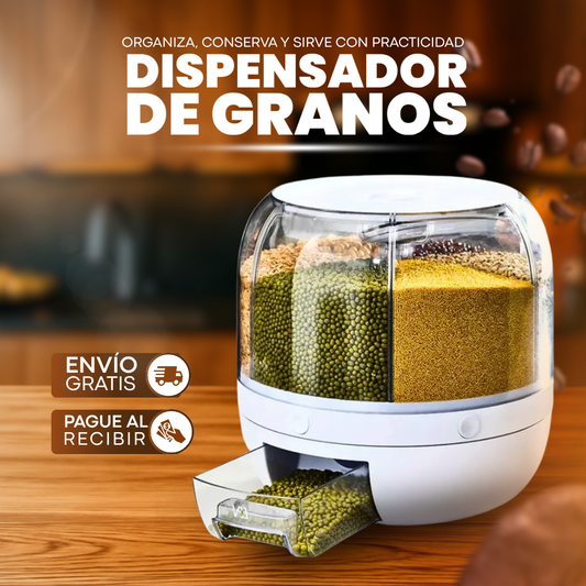 ¡Gira, elige y sirve! Con el dispensador Gira Alimentos 6 divisiones