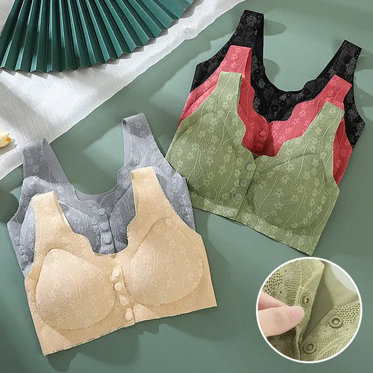 Paquete de 5 Piezas】Sujetador Inalámbrico para Mujer con Botón Frontal