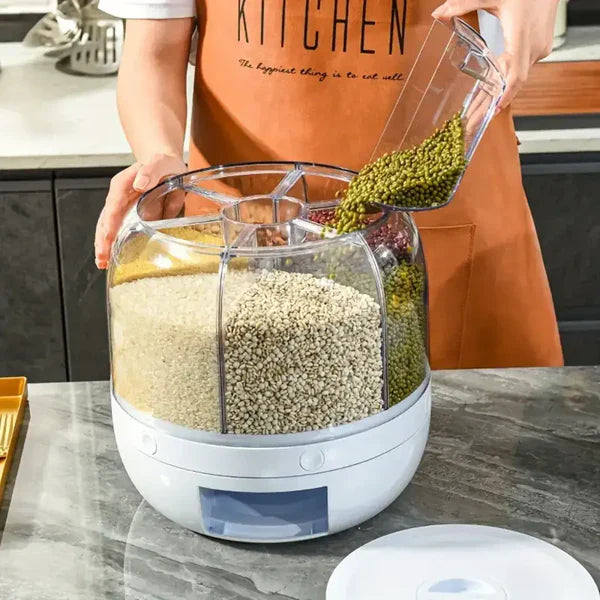 ¡Gira, elige y sirve! Con el dispensador Gira Alimentos 6 divisiones